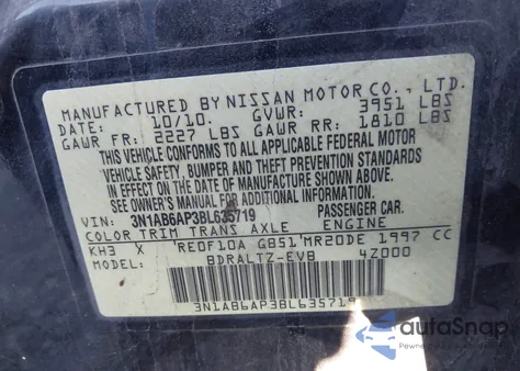 2011 Nissan Sentra 2.0S from USA, damaged, VIN 3N1AB6AP3BL635719